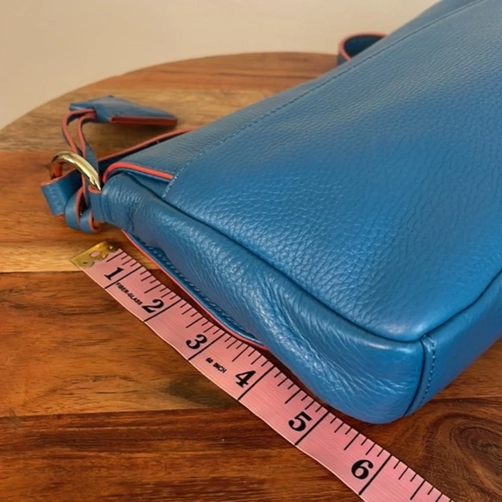 Isaac Mizrahi Live! | Blue‎ Whitney Pebble Leather Crossbody Bag